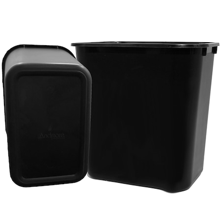 Rdi Recycling 14Qt Waste Basket Black 12cs, 12PK WST-BSKT-BLK-R