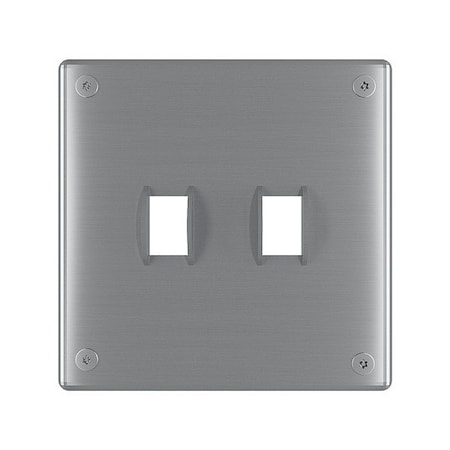 Legrand Wall Plate, 5.54" W, Stainless Steel WSP62S1PS
