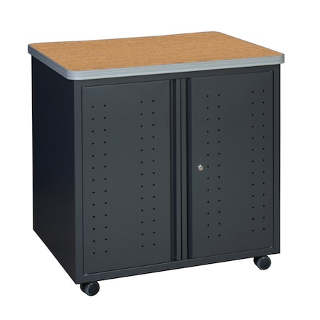 Regency Mesa Steel Mobile Locking Utility/Fax/Copy Table 30'' X 23.25'', Medium Oak 66746SCMO