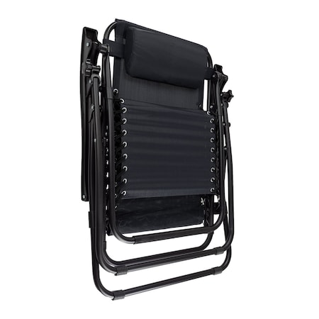 Lavish Home Zero Gravity Chairs with Table and Holders, Black Recliners, Set of 2 80-ANTIG-3