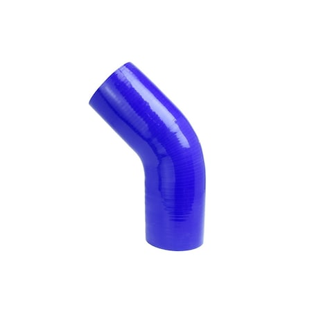 Hps Performance 3-1/2 in ID, 4-Ply High Temp Reinforced Silicone 45 Degree Elbow Coupler Hose, Blue HTSEC45-350-BLUE