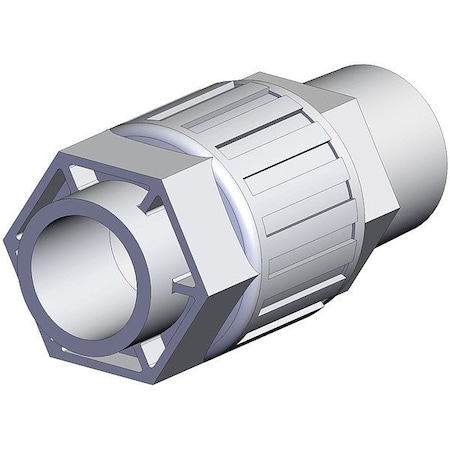 Smc High Purity Tube Fitting, Adapter, PFA LQ3H5C-MN-2