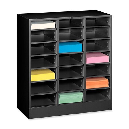 Tennsco Literature Sorter 21 Compartments, 30-5/8"W x 14-1/4"D Black 5075BK
