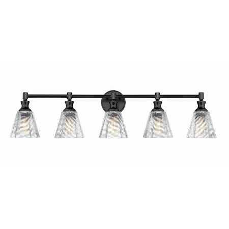Z-Lite Auden Matte Black 5 Light Vanity 7704-5V-MB