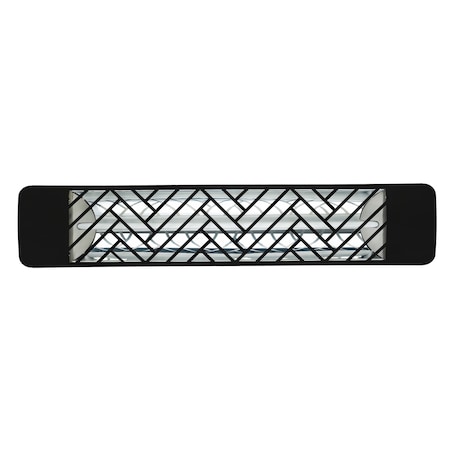 Eurofase 304 SS 39in Single Element 2000W 277V Heater, Black, Chevron Decor Plate EF20277B1