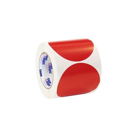 Bubblefast 4'' Red Inventory Circle Labels BFDL615A