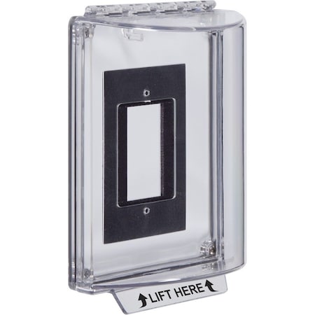 Safety Technology International Universal Stopper Cover, Polycarbonate, Flush Mount, 5 1/2 in W x 8 1/8 in H x 2 7/8 in D, Clear STI-13300NC