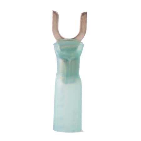 Hillsdale Terminal Fork Terminal, #8 Stud Size, 14 AWG, Crimp Termination with Heat Shrink, 250 PK 40153