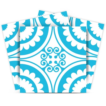 Homeroots 6" X 6" Aqua Gerber Removable Peel and Stick Tiles 400387