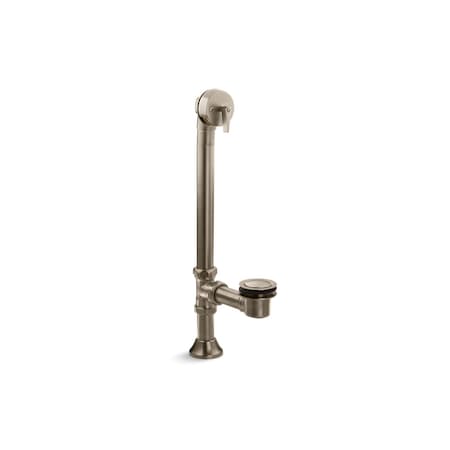 Kohler Iron Works Decorative 1-1/2" adjustable pop-up bath drain for 5' whirlpool with tailpiece 7178-BV