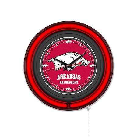 Holland Bar Stool University of Arkansas 15 Double Neon Wall Clock Clk15BK