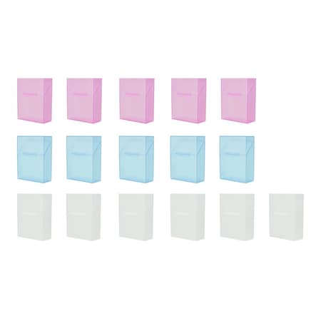 Lockermate By Bostitch Crayon Box with Hinged Lid & Snap Closure, Clear, Purple, & Green Plastic, 16-Pack (Colors May Vary) 24024-16