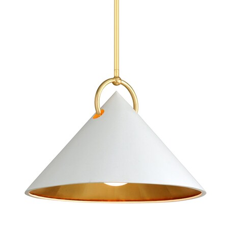 Corbett Lighting Charm 1 Light Pendant 23 In. Gold Leaf/White 290-41-GL/SWH