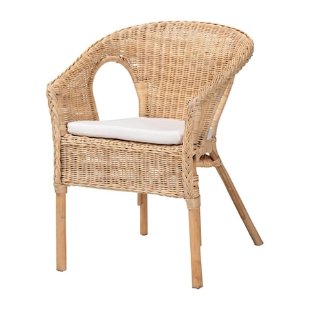 Bali & Pari Abbey Modern Bohemian Natural Rattan Dining Chair 248-14054-ZORO