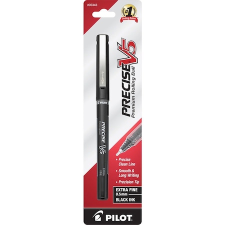 Pilot Precise V5 ExtraFine Premium Capped Rolling Ball Pens, Black PIL35343
