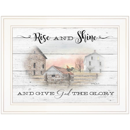 Homeroots Rise And Shine 7 White Framed Print Wall Art 406354