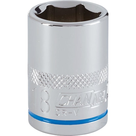 Channellock 1/2'' Drive 18 mm 6-Point Shallow Metric Socket 302811