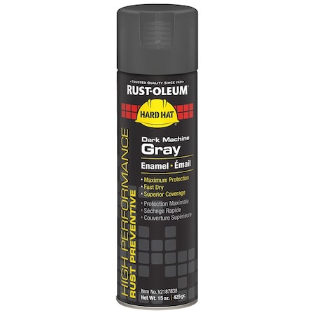 Hard Hat 15 Oz Rust-Oleum Brands Dark Machinery Gray Enamel Spray Paint V2187838