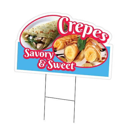 Signmission Crepes Savory & Sweet Die Cut Yard & Stake outdoor plastic window, 1216-Crepes Savory & Sweet C-DC-1216-DS-Crepes Savory And Sweet19