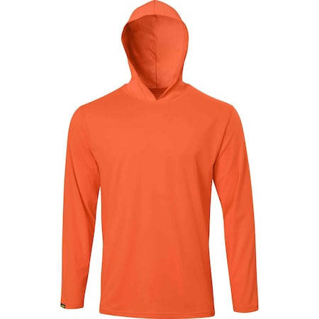 Ironwear Elastex Evaporative Cooling Long Sleeve Sun Hooded Shirt, Orange, 2X-Large 7150-O-2XL