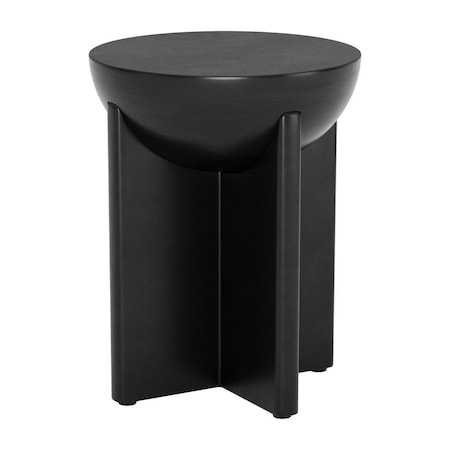 Homeroots 20" Black Solid Wood Round Pedestal End Table 556535