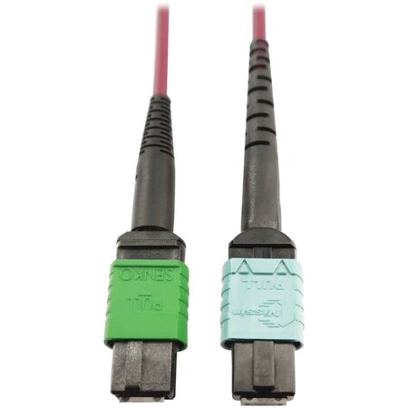 Eaton Tripp Lite Series 400G Multimode 50/125 OM4 Plenum Fiber Optic Cable, 16F MTP/MPO-APC to 24F N846D-01M-16CMG