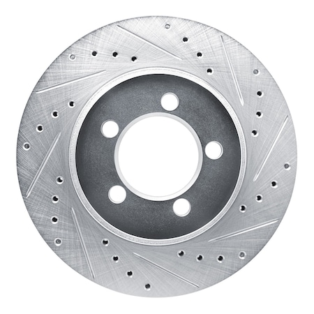Dynamic Friction Co DFC Brake Rotor - Drilled and Slotted - Silver 631-40002R