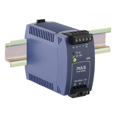 Puls Din Rail Power Supplies for 1-Phase System, 24V, 2.1A, with Plug Connector ML50.111