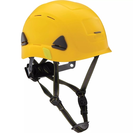 Fibre-Metal By Honeywell Type II Vented, Industrial Climbing Helmet w/HDPE Shell, 8-Point Textile Suspension, Wheel Ratchet Adj CSH11002