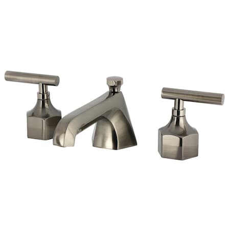Kingston Brass Widespread Bathroom Faucet with Brass Pop-Up, Black Stainless KZ446CMLBSS