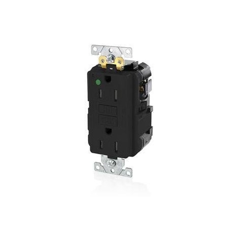 Leviton Lev-Lok GFCI 15A TR HG PI Black MGFT1-HGE