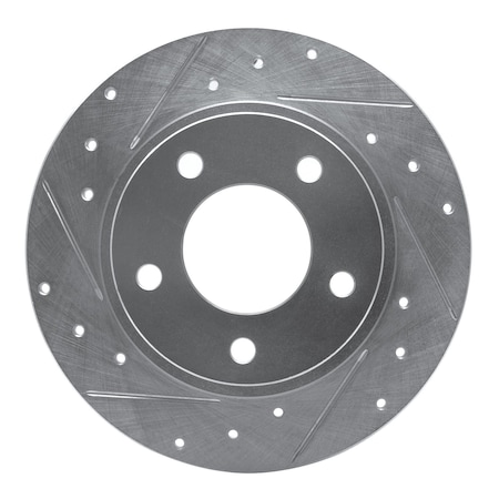 Dynamic Friction Co DFC Brake Rotor - Drilled and Slotted - Silver 631-80029L
