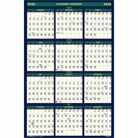 House Of Doolittle 24 x 37" Four Seasons Business and Academic Year Wall Calendar HOD390
