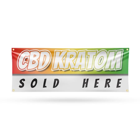 Signmission CBD Kratom Sold Here, 18 Inch x 48 Inch, Vinyl Banner B-30511