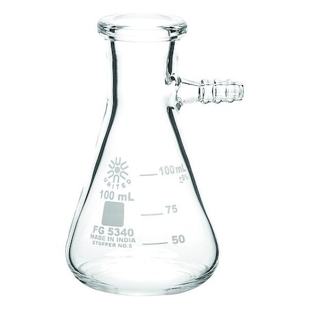 United Scientific Supplies Inc Glass Flasks, Colorless, 108 mm H, PK6 FG5340-100