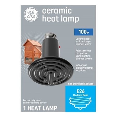 Ge Heat Lamp, 100 W, Disc Lamp, E26 Medium Lamp Base, 1 Lumens, 13,140 hr Average Life 93130700