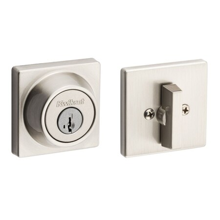 Kwikset Single Cylinder Square Deadbolt SmartKey with RCAL Latch and Dual RCS and 5303 Full Lip Strike K3 660SQT-15S.DS