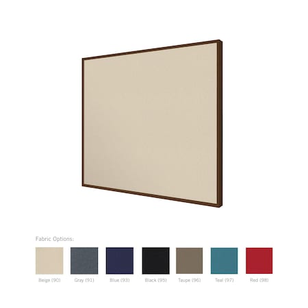 Ghent Impression Fabric Bulletin Board, Walnut Modern Frame, 2'H x 3'W, Teal IMM23WNF97