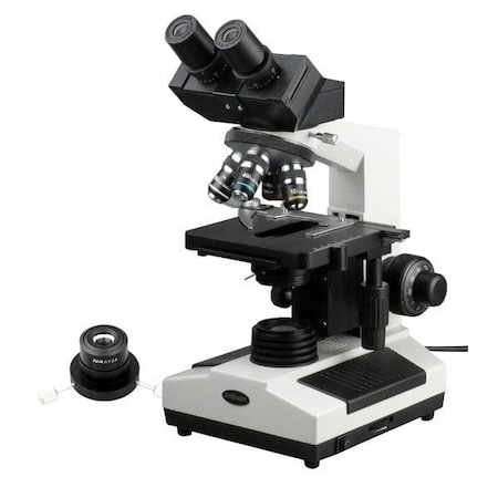 Amscope B390 Darkfield Binocular Compound Microscope 40X-1600X w/20W Halogen, 1MP Camera and 3D Mechanical S B390A-DK-E