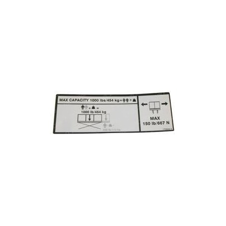 Jlg REPLACEMENT DECAL CAPACITY 1000LB, 454KG 1705640