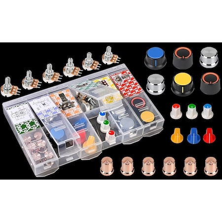 Florida Tools Potentiometer kit with Rotary knobs 1k 5k 10k 20k 50k 100k 75pcs FTWH148