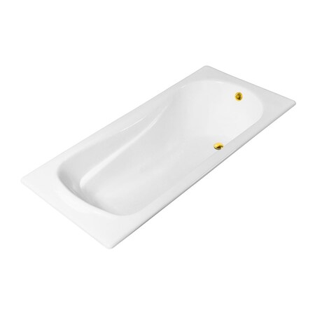 Streamline 59.1 in L, 31.5 in W, Unfinished, Porcelain-Enamel Cast Iron, Reversible R5620GLD