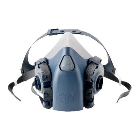 3M Half Mask Respirator, 7500, Not Rated, Bayonet, Size, S 0 Cartridges Included 7501