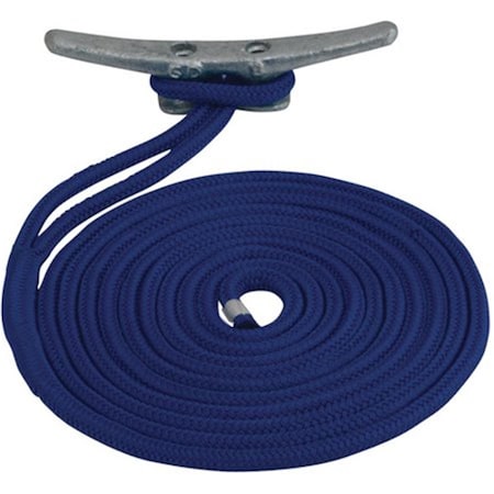 Powerhouse 0.5 in. x 15 ft. Nylon Double Braided Dock Line, Blue PO3087449