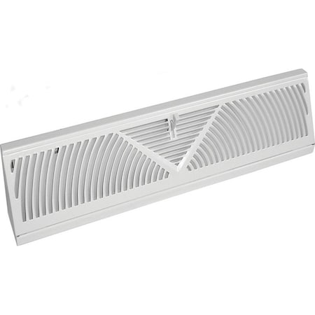 Imperial Baseboard Diffuser, 18 in L, 234 in W, Steel, White, PowderCoated RG1627-A