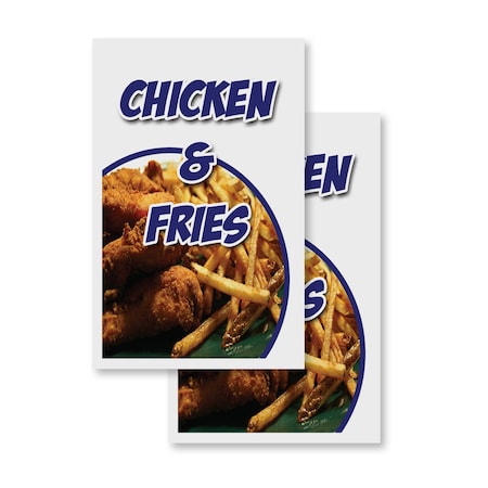 Signmission Chicken & Fries, Vinyl Decals Only 24 Inch x 36 Inch, Vinyl Decal, 2PK DSB-2436-2PACK-Chicken & Fries