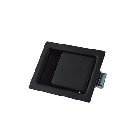 Southco Push To Close Latch, Medium Size, Non-Locking, 7.9mm .31 in Grip, Steel, Powder Coated, Black 64-21-11