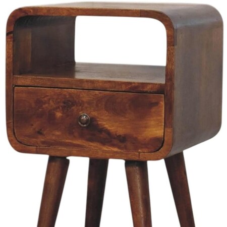 Homeroots 22" Chestnut Solid Wood One Drawer Nightstand 722542