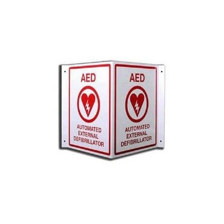 First Voice 3D AED Wall Sign Metal 150
