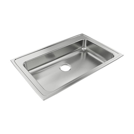 Just Manufacturing Bowl Drop-In Sink, 33"x21.25"x6", Gray SLADA2133A604-J